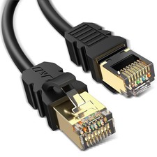 J&D Cat 8 Ethernet Cable, High Speed 40 Gbps 2000 Mhz 26AWG with 40 ft, Black picture