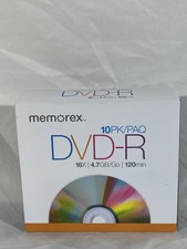 Memorex DVD-R 10PK Slim Case 16X 4.7GB /GO Recordable Disks New But No Seal picture