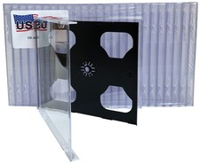 400 USDISC CD Jewel Cases Standard 10.4mm, Double 2 Disc (Black) Lot picture