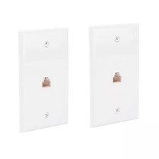 1 Gang Ethernet Wall Plate, White (2-Pack) picture