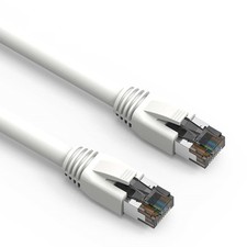 20 Pack of 10Ft CAT8 S/FTP Ethernet Network Cable White 24AWG picture