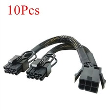 10x PCI Express 6-pin to Dual 8-pin (6+2 pin) GPU Video Card Power Adapter Cable picture