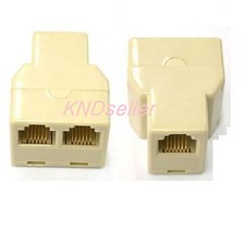 100 PCS RJ12 6P6C 1 to 2 Y Type FEMALE ADAPTER  SPLITTER Extension Joiner Phone picture
