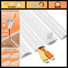 Wall Mounted TV Cord Hider, 56.7in, White Cable Management Kit, 4x L14.2in W1.18 picture
