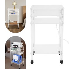 3-tier Acrylic Printer Stand, 44.09lbs Load Printer Stand with a Drawer&Wheels picture