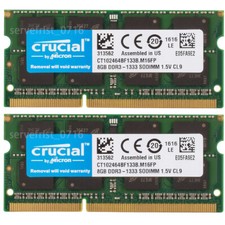16GB (2x8GB) DDR3 1333MHz 2RX8 PC3-10600S SO-DIMM Laptop Memory Crucial For HP picture