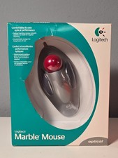 LOGITECH Marble Mouse Optical Trackball TESTED (904360-0403, 2002) with Box EUC picture