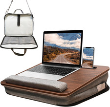 Lap Desk,Cushioned Laptop Desk with Storage Fits 15.6in,Walnut picture