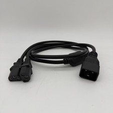 C20 Male to DUAL C13 Female Y Splitter Power Cable 5 FT 14AWG for ASIC Mining picture