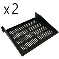 2 Pack - 2 Space Vented Cantilever Relay Rack Mount Server Shelf 19
