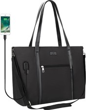Laptop Tote Bag for Women 17.3 Inch, Water-Resistant Work Bag with USB Charging picture