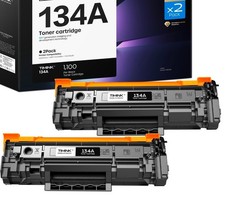 134A Black Toner Cartridge w/Chip For HP134A, W1340X, 134A (2 Pack) NOT OEM picture