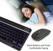 7 Color Backlit Bluetooth Keyboard and Mouse Combo for Ipad A16 11Th 10Th Gen Ip picture