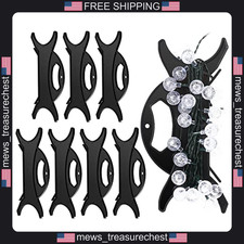8 Pack Cord Organizer Reels Light Wraps Black PP Material picture