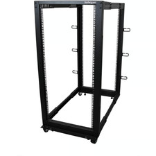 StarTech 25U Open Frame Server Rack 4 Post Adjustable Depth Network Data Cart picture