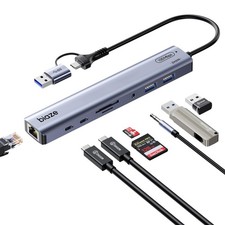 9-in-1 USB C Hub Adapter 3 USB Ports Ethernet SD TF Audio USB-C Data Ports picture