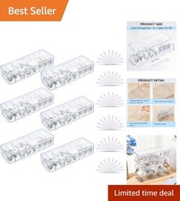 6-Pack Clear Cord Organizer Box Set with Adjustable Dividers for Happy Spaces picture