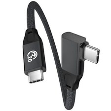 USB C Right Angle Cable 100W 0.5ft, 6 inch 4K Video USB C 3.2 Gen2x2 20Gbps Da picture