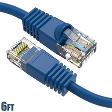 6FT Cat6 RJ45 Ethernet LAN Network UTP Snagless Patch Cable Pure Copper Blue picture