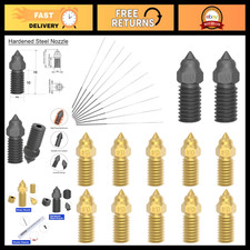22Pcs 0.4mm Nozzle Kit for 3D Printers - Brass, Hardened Steel & Cleaning Needle picture