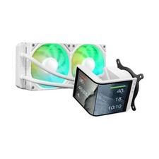 TRYX PANORAMA SE 240 ARGB AIO 240mm Rotatable MOLED Curved Screen Cooler (White) picture
