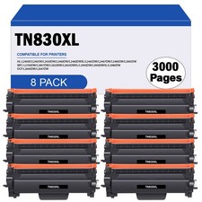 8 Pack TN830 XL Toner High Yield for Brother TN-830XL HL-L2480DW DCP-L2640DW picture