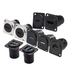 Metal D Type Panel Mount RJ45 CAT6 USB 2.0/3.0 Type C HDMI Socket Module picture