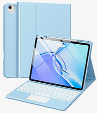Wireless 13” Keyboard Folio Case for Apple iPad, Blue, With Trackpad ￼ picture