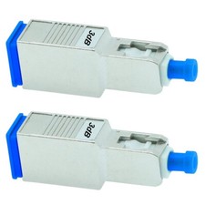2 Pcs 3dB SC UPC Connector Fiber Optic Optical Single Mode Attenuator Metal Blue picture