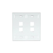 Leviton 42080-4WP  SAN 342 QuickPort Dual-Gang 4 port, white Wall Plate picture