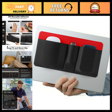 3-Pocket Laptop Mouse & Hard Drive Holder, Stick-On Storage Pouch Organizer picture