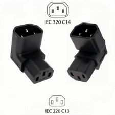 2Pack 【UP+Down】IEC 320 C14 Male to C13 Female 90 Degree Angled Power  Adapter picture
