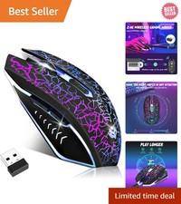 Stylish Black Wireless Mouse with 7-Color Backlight and Long Battery Life picture