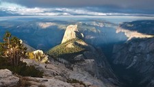Landscape yosemite national park half dome nature valley Custom Gaming Mat Desk picture