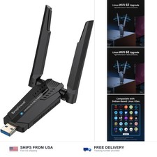BrosTrend AXE5400 Tri-Band Linux WiFi Adapter for PC, Raspberry Pi, Odroid picture