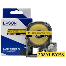 Epson LABELWORKS 208YLBYPX Heat Shrink Tube - Black on Yellow - 6mm picture