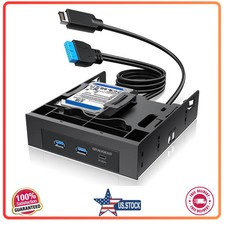 GRAUGEAR 5.25 Inch Front Panel USB Hub with Dual 2.5 Inch SSD HDD Drive Bays picture