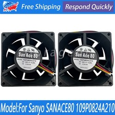 2PCS For Sanyo SANACE80 109P0824A210 Inverter Cooling Fan 24VDC 0.29A 3Pins 8032 picture