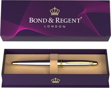 Rollerball Pen 24 Karat Gold Silver Chrome Luxury Executive Bond Regent Fancy picture