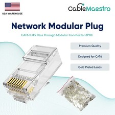 CAT6 EZ RJ45 Pass Through Modular Plug Network Cable Connector 8P8C 50-1000 Lot picture