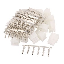 20 Sets White Plastic Dual 6 Pin Male 4.2mm Pitch + 6 Pin Terminal PC Connector picture