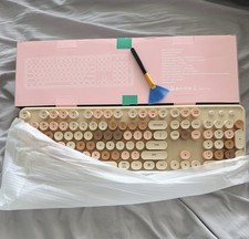 Dual Mode Wireless Keyboard Modern Brown, Cream And Peach Colors picture