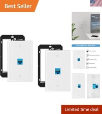 Fast Ethernet Wall Plate with Mounting Bracket - Flame Retardant Design, 2 Pack picture