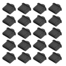 Silicone Micro  Anti-Dust Stopper Cap Cover for Female Port Black 20Pack picture