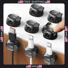 8-pack cable clips quick-lock cord organizers for home office desk and dorm room picture