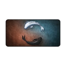 Koi Fish Desk Mat, Yin Yang Zen Art Mouse Pad, Large Desk Pad picture