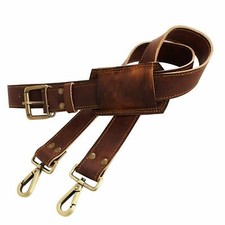 Adjustable Padded Replacement Shoulder Strap with Brass Metal Swivel Hooks picture