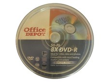 Office Depot 50 PK 8X DVD-R Video Data Photos 4.7 GB 120 Minutes Blank Brand New picture