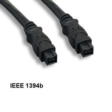 KNTK 10ft IEEE-1394b 9 to 9 Pin Cable Firewire 800Mbps iLINK DV PC Cord Black picture