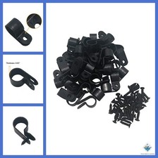 Cable Clamp R-Type Clip 1/2 Inch Nylon Mount Screw Included 100 Pcs Set picture